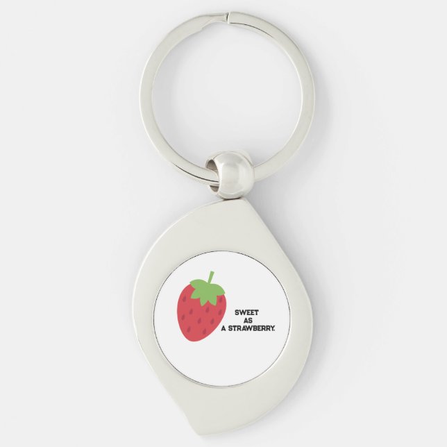 Minimalist sweet strawberry  keychain (Front)