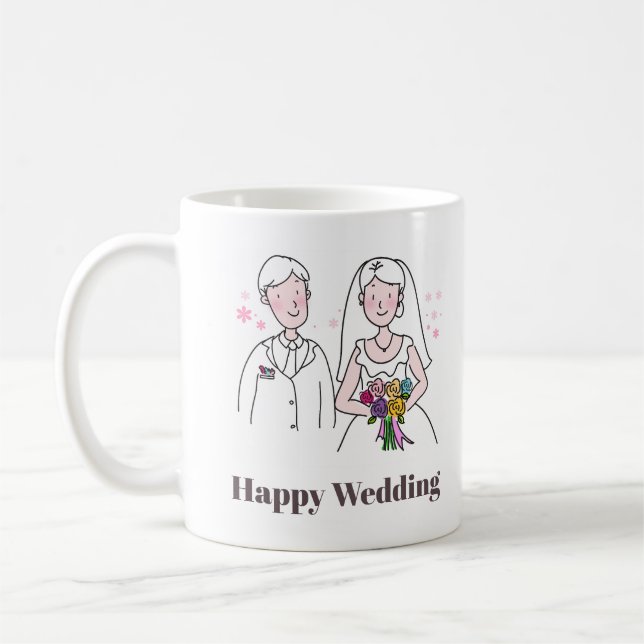Minimalist Sweet Wedding Gift  Coffee Mug (Left)