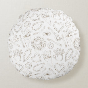 Minimalist Sweets Pattern Round Pillow