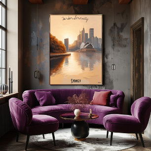 Minimalist Sydney Skyline – Australian soft tones Poster