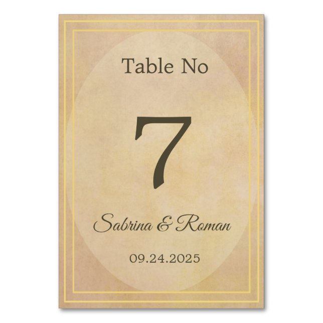 Minimalist table number (Front)
