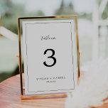 Minimalist Table Number<br><div class="desc">This minimalist table number is perfect for a simple wedding. The modern romantic design features classic black and white typography paired with a rustic yet elegant calligraphy with vintage hand lettered style. Customizable in any colour. Keep the design simple and elegant, as is, or personalize it by adding your own...</div>