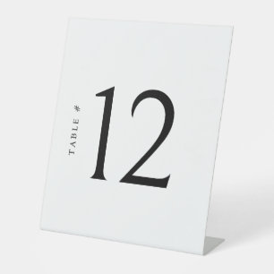 Minimalist Table Number Wedding Seating Chart Card Pedestal Sign