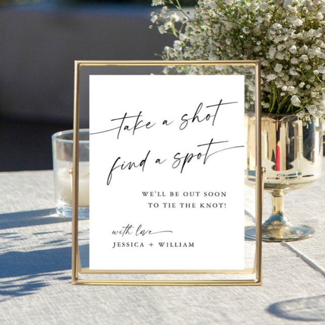 Minimalist Take a Drink Wedding Seating Sign (Creator Uploaded)