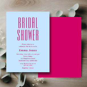 Minimalist Tall Sans Serif Bridal Shower Invitation