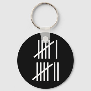 Minimalist Tally Marks Counting 67 Meme Slang 6 7  Keychain