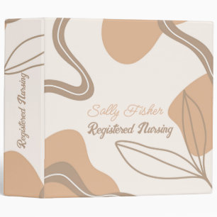 Minimalist Tan Brown and White  Binder