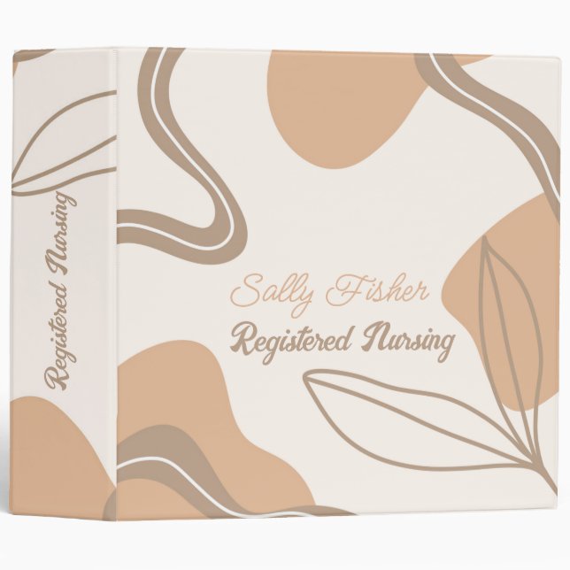 Minimalist Tan Brown and White  Binder (Front/Spine)