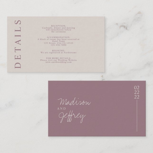 Minimalist Tan Mauve Blush Pink Earth Tone Enclosu Enclosure Card (Front/Back)