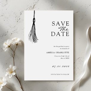 Minimalist Tassel Graduation Party Save The Date