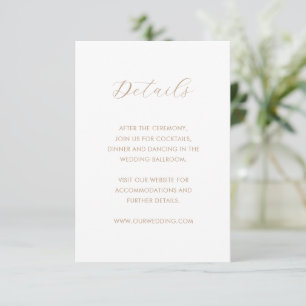 Minimalist Taupe Modern Wedding Enclosure Card
