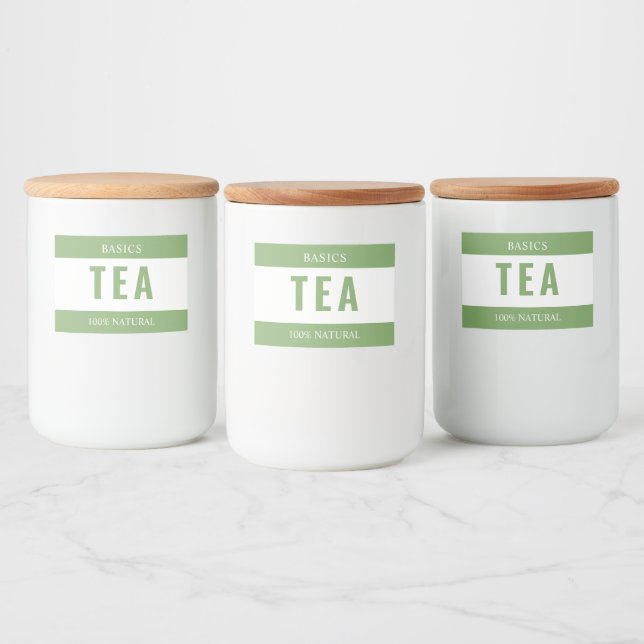 Minimalist TEA Label for Containers (Bottles)