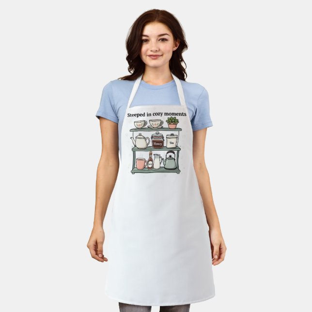 Minimalist Tea Station Art Print Apron (Worn)