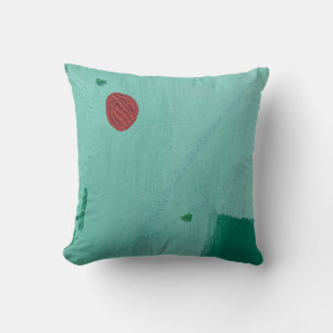 Minimalist Teal Abstract Art Throw Pillow