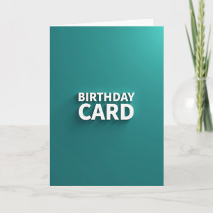 Minimalist Teal Birthday Card
