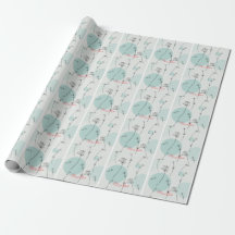  Minimalist Teal Dandelion Seed Wrapping Paper