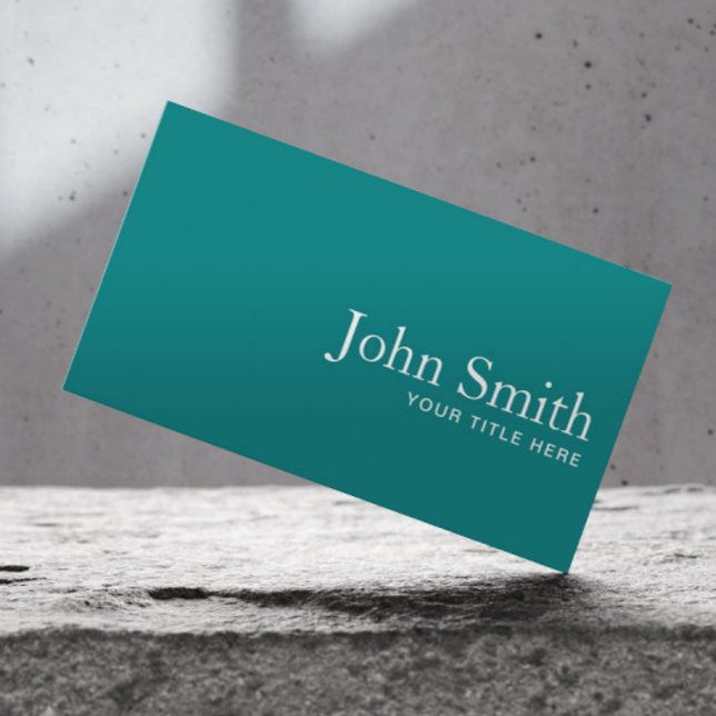 Minimalist Teal Green Professional QR Code Plain Business Card (Creator Uploaded)