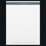 Minimalist Teal Grey Simple Stripe Name Address Letterhead<br><div class="desc">Professional Minimalist Modern Teal Grey Simple Stripe Name Address for office or private use.</div>