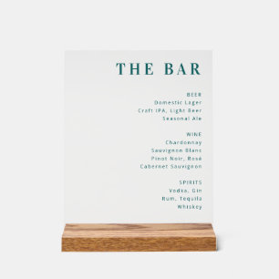 Minimalist Teal Menu Sign