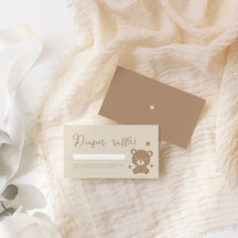 Minimalist Teddy Bear Diaper Raffle Baby Shower