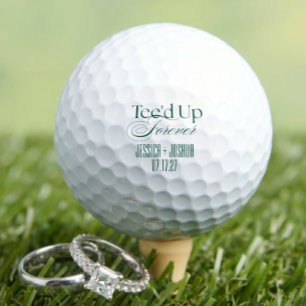 Minimalist Tee'd Up Forever Custom Wedding Favour Golf Balls