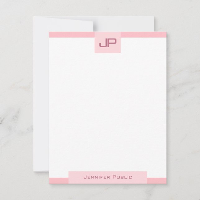Minimalist Template Elegant Blush Pink Monogram (Front)
