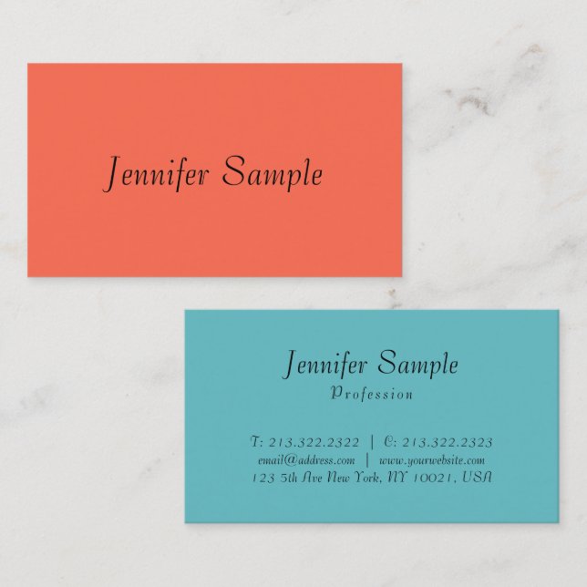 Minimalist Template Modern Elegant Professional Business Card (Front/Back)