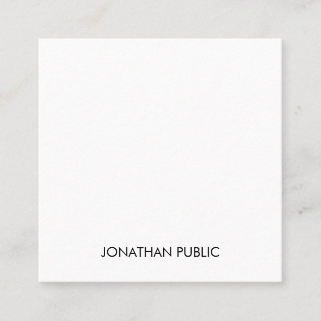 Minimalist Template Modern Professional Elegant Square Business Card (Front)