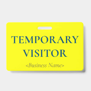 Minimalist "TEMPORARY VISITOR" Badge