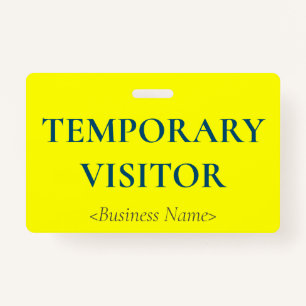Minimalist "TEMPORARY VISITOR" Badge