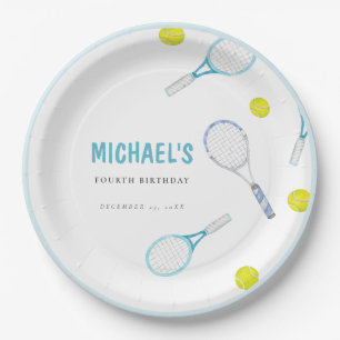 Minimalist Tennis Birthday Paper Plates