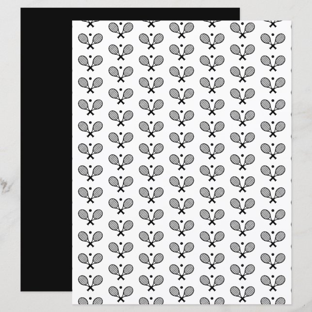 Minimalist Tennis Pattern Scrapbook Paper (Front/Back)
