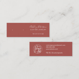 Minimalist teracotta jewellery earring display mini business card