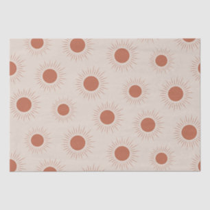 Minimalist Terracotta Abstract Boho sun pattern  Tissue Paper