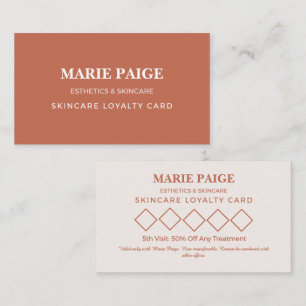 Minimalist Terracotta Aesthetician Loyalty Punch  Card