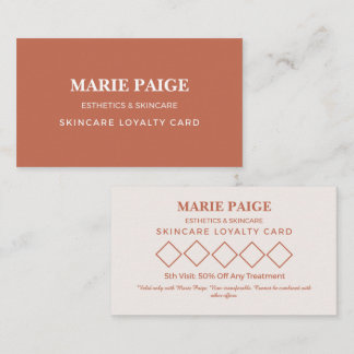 Minimalist Terracotta Aesthetician Loyalty Punch  Card