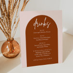 Minimalist Terracotta Arch Wedding Drinks Bar Menu Pedestal Sign<br><div class="desc">Minimalist Terracotta Wedding Drinks Bar Menu,  Minimalist Modern Wedding Bar Menu Sign,  Drunk In Love,  Alcohol Wedding Drink Menu</div>