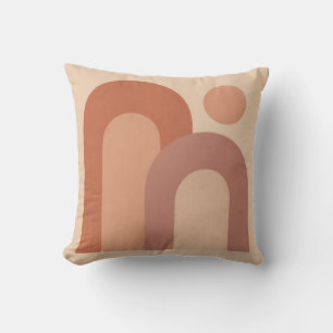 Minimalist Terracotta Arches Abstract Throw Pillow