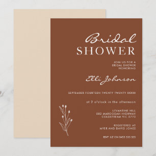 Minimalist Terracotta Bohemian Bridal Shower  Invitation