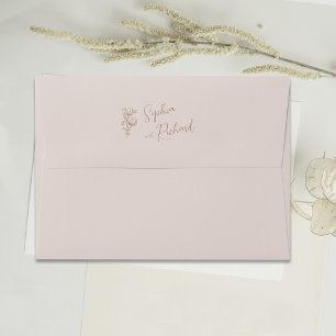 Minimalist Terracotta Boho Botanicals Wedding Envelope