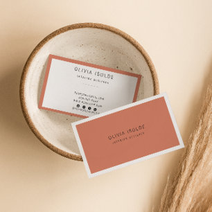 Minimalist Terracotta Boho Modern Trendy Unique Business Card