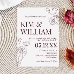 Minimalist Terracotta Boho Wedding Invitation