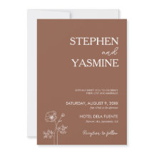Minimalist Terracotta Boho Wedding Invitation