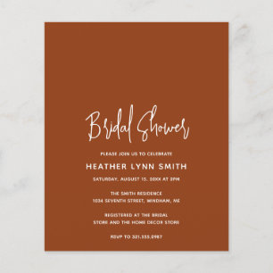 Minimalist Terracotta Budget Bridal Shower Invite