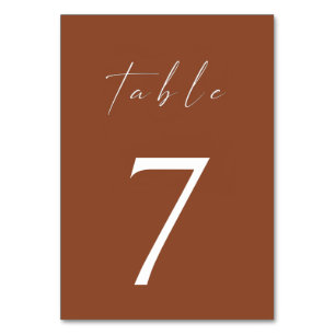 Minimalist Terracotta Burnt Orange Boho Table Number