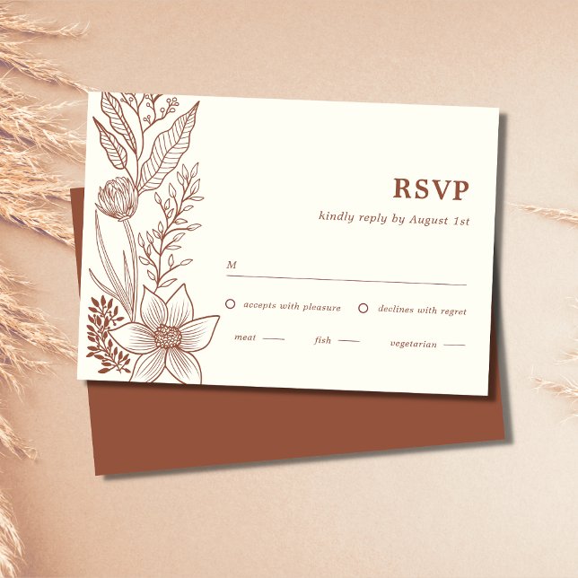 Minimalist Terracotta Burnt Orange Wedding RSVP (Creator Uploaded)