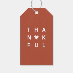 Minimalist Terracotta Copper Thanksgiving Holiday Gift Tags