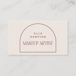 Minimalist Terracotta & Cream Arch Makeup Artist Business Card