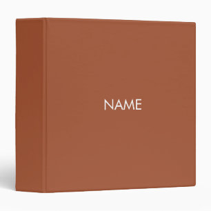 Minimalist terracotta custom name text monogram binder