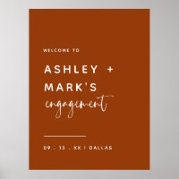 Minimalist Terracotta Engagement Party Welcome